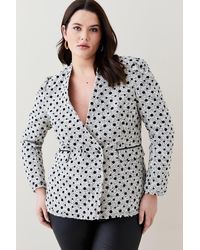 Karen Millen - Plus Size Polka Dot Boucle Jacket - Lyst