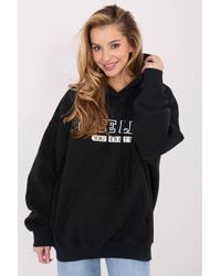 Love Lace - Cozy Cotton Hooded Sweatshirt With Lettering - Lyst
