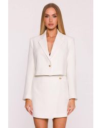 Love Lace - Everyday Viscose Collared Blazer With Heart Motif - Lyst