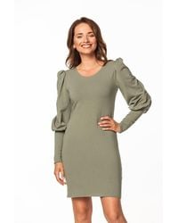 Love Lace - Knitted Boat Neck Mini Dress With Cuffs - Lyst