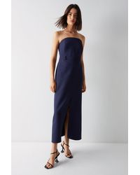 Warehouse - Premium Bandeau Split Front Maxi Dress - Lyst