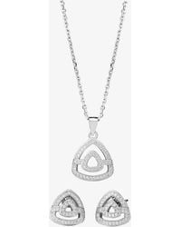 T.H.Baker - Pave Open Triangle Pendant & Earring Set E611952+P612148 - Lyst
