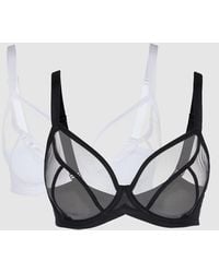 Gorgeous - Dd+ 2 Pack Sheer Non Pad Plunge Bra - Lyst