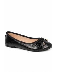 Spot on - Metallic Bow Detail Ballet Pumps - Lyst