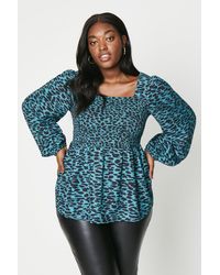 Dorothy Perkins - Curve Square Neck Long Sleeve Blouse - Lyst