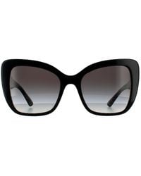 Dolce & Gabbana - Cat Eye Black Damasco Glitter Black Black Grey Gradient Sunglasses - Lyst