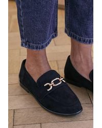 Where's That From - 'Orelis' Chain Trim Detail Flat Loafer Shoes - Lyst