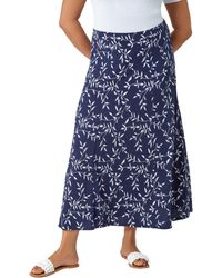 Roman - Curve Floral Stretch Maxi Skirt - Lyst