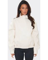 EGO - Long Sleeve Faux Leather Jacket - Lyst