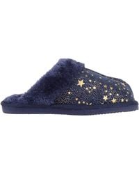 Absolute Footwear - Childrens Slip On Open Back Faux Fur Mule Slippers With Star Design - Lyst