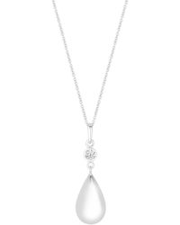 Simply Silver - Sterling Silver 925 Besel Polished Drop Pendant Necklace - Lyst