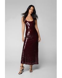 Nasty Gal - Strappy Sequin Maxi Dress - Lyst