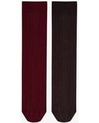 Penti - Cool Ribbed Jacquard Pair Crew Socks - Lyst