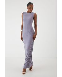 MissPap - Slash Neck Cap Sleeve Drape Maxi Dress - Lyst