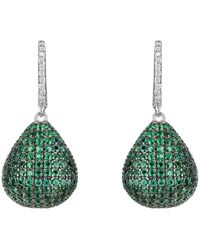 LÁTELITA London - Valerie Pear Drop Gemstone Earrings Silver Emerald - Lyst