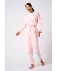 DAMART - Cotton Jersey Dressing Gown - Lyst