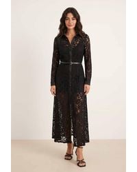 Style Cheat - Daphne Lace Belted Shirt Dress - Lyst