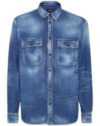 DSquared² - Relax Dan Worker Pocket Long Sleeve Collared Relaxed Fit Shirts - Lyst