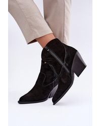 Love Lace - Autumn Pointed Toe Suede Western Boots - Lyst
