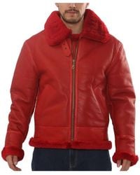 TruClothing - Shearling B3 Bomber Jacket Sheepskin Aviator Winter Coat - Lyst