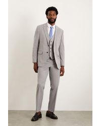 Burton - Plus Tailored Fit Light Grey Essential Suit Trousers - Lyst