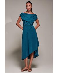 Jolie Moi - Draped Jersey Cowl Neck Midi Dress - Lyst