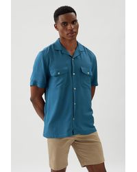 Burton - Pacific Blue Double Pocket Viscose Shirt - Lyst