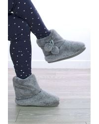 AJVANI - Fluffy Faux Fur Ankle Boots Slippers - Lyst
