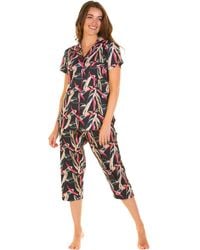 Wisteria Lane - 100% Combed Cotton Poplin Cropped Pyjama Set - Lyst