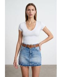 Dilvin - Slim Fit V-Neck Jersey Blouse - Lyst