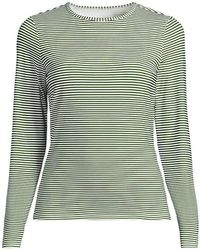 Lands' End - Long Sleeve Crew Neck Sunshade Upf50 Quick Dry Swim Tee - Lyst