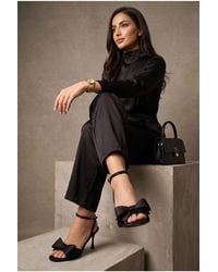 Miss Diva - Dazsha Bow Detail Anklestrap High Heel Sandals - Lyst
