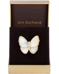 Jon Richard - Gold Plated Mother Of Pearl Butterfly Brooch - Gift Boxed - Lyst