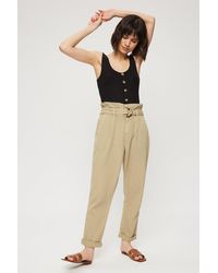 Dorothy Perkins - Petite Paperbag Belted Trouser - Lyst