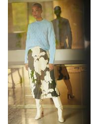 PRINCIPLES - Petite Printed Pleated Midi Skirt - Lyst