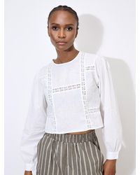 Apricot - Lace Embroidered Cotton Top - Lyst