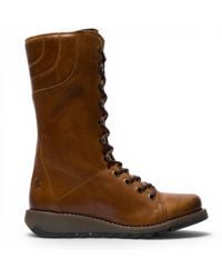 Infinity Leather - Fly London Leather Lace-Up Combat Ankle Boots- Ster768 - Lyst