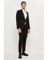 Burton - Skinny Fit Black Shawl Tuxedo Jacket - Lyst