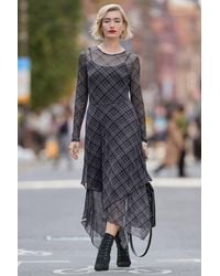 Joe Browns - Roxy Check Dippy Hem Mesh Dress - Lyst