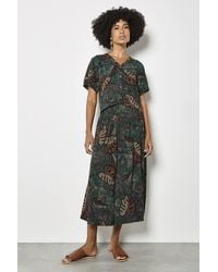 Apricot - Tropical Leaf Print A-Line Midi Skirt - Lyst