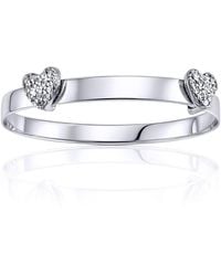 Jewelco London - 9Ct Cz Love Hearts Expanding Baby Bangle Bracelet - Lyst