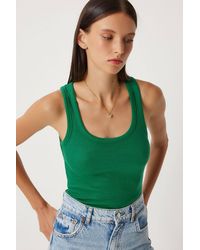 Happiness İstanbul - Fitted Cotton U Collar Tank Top - Lyst