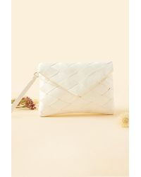 Monsoon - Satin Quilted Bridal Envelope Clutch Bag - Lyst
