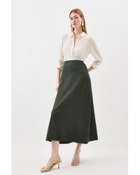Karen Millen - Viscose Blend Knit Midaxi Skirt With Pointelle Detail - Lyst