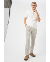 Burton - Stone Slim Linen Suit Trousers - Lyst