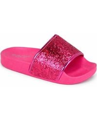 Spot on - Glitter Strap Slip On Mule Sandals - Lyst