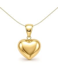 Jewelco London - 9Ct Pillow Love Heart Charm Pendant - Lyst