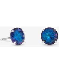 Simply Silver - Sterling Plated Sapphire Stud Earrings - Lyst