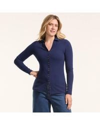 Lands' End - Petite Long Sleeve Ribbed Stretch Jersey Tunic Shirt - Lyst