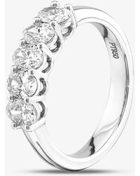 T.H.Baker - Platinum 1.03Ct Brilliant Cut Diamond Five Stone Ring Arg4846 - Lyst